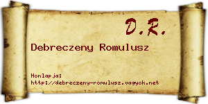 Debreczeny Romulusz névjegykártya
